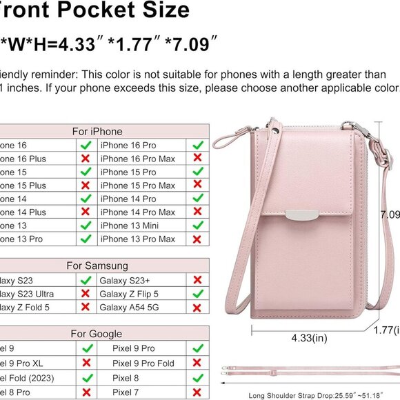 Small Crossbody Bag Cell Phone Purse Wallet with Credit Card Slots for Women - Picture 3 of 6